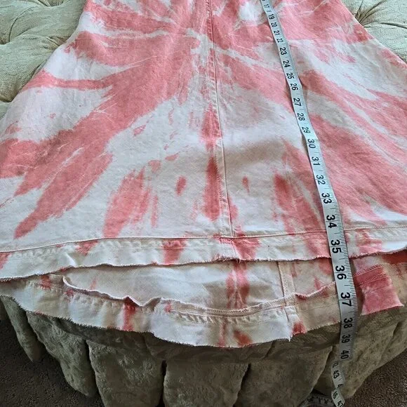 Haris Cotton Brand Dress Tie-Dye Linen Shift Sz. S Red/Pink/White Blend - Picture 11 of 13
